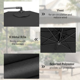 3 m Cantilever Parasol with Weights, Cover & Cross Base, Black