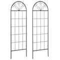2 Pack Metal Garden Trellis Panels, 20" x 60", Black