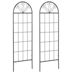 2 Pack Metal Garden Trellis Panels, 20" x 60", Black
