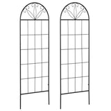 2 Pack Metal Garden Trellis Panels, 20" x 60", Black