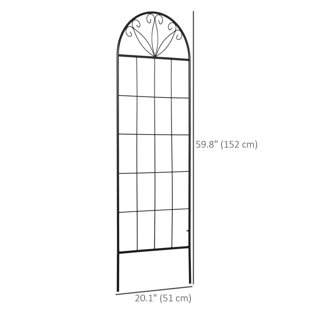 2 Pack Metal Garden Trellis Panels, 20" x 60", Black