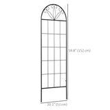 2 Pack Metal Garden Trellis Panels, 20" x 60", Black