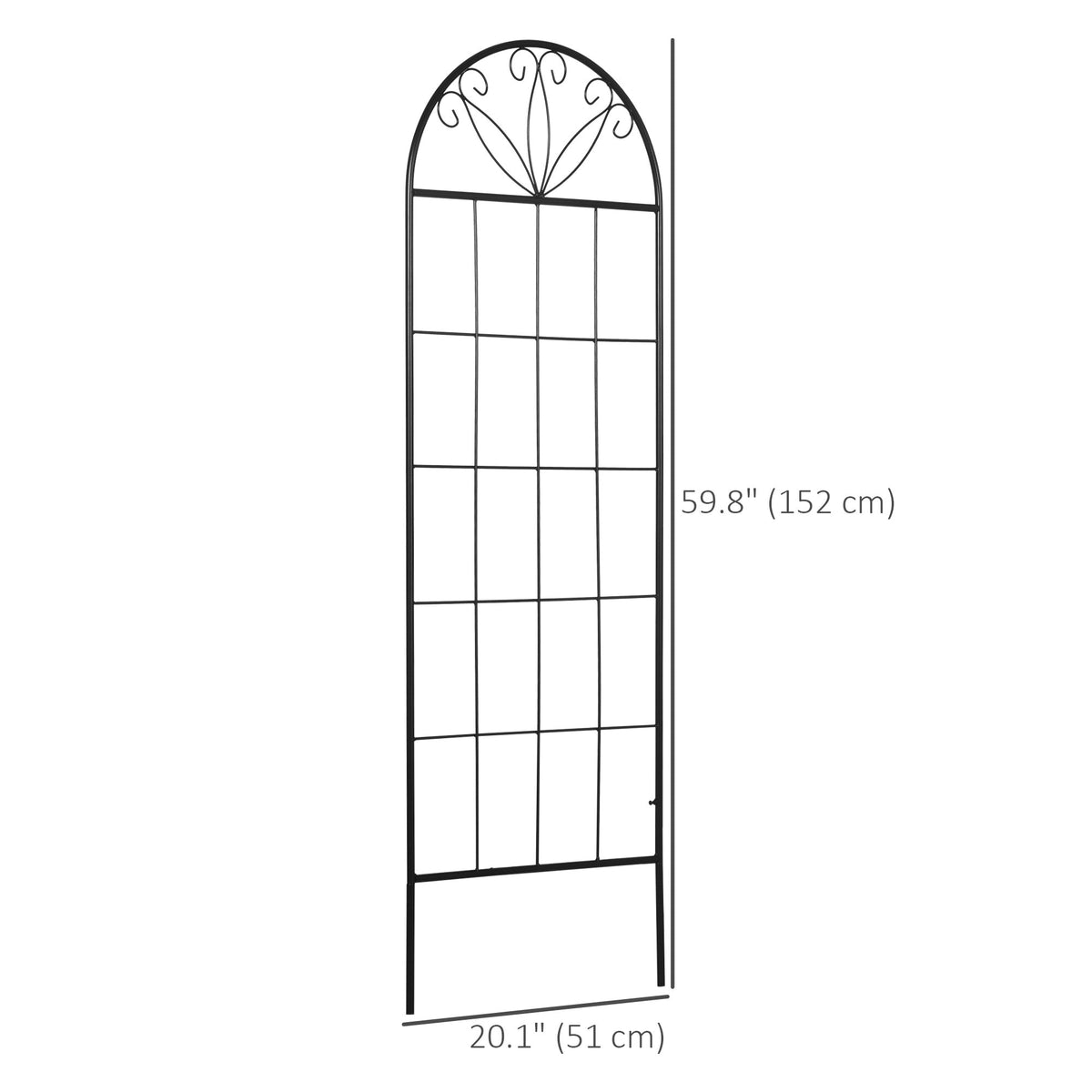2 Pack Metal Garden Trellis Panels, 20" x 60", Black