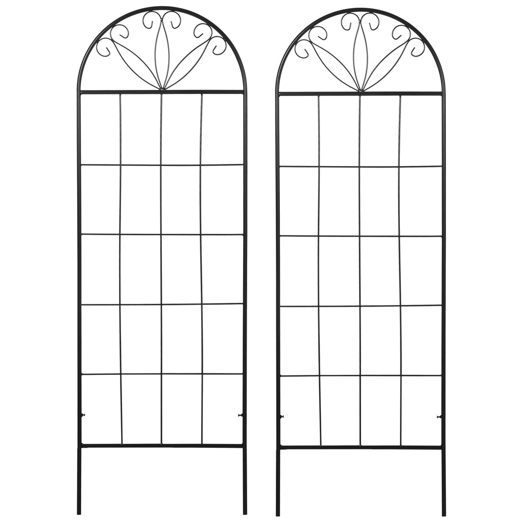 2 Pack Metal Garden Trellis Panels, 20" x 60", Black