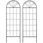 2 Pack Metal Garden Trellis Panels, 20" x 60", Black