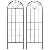 2 Pack Metal Garden Trellis Panels, 20" x 60", Black