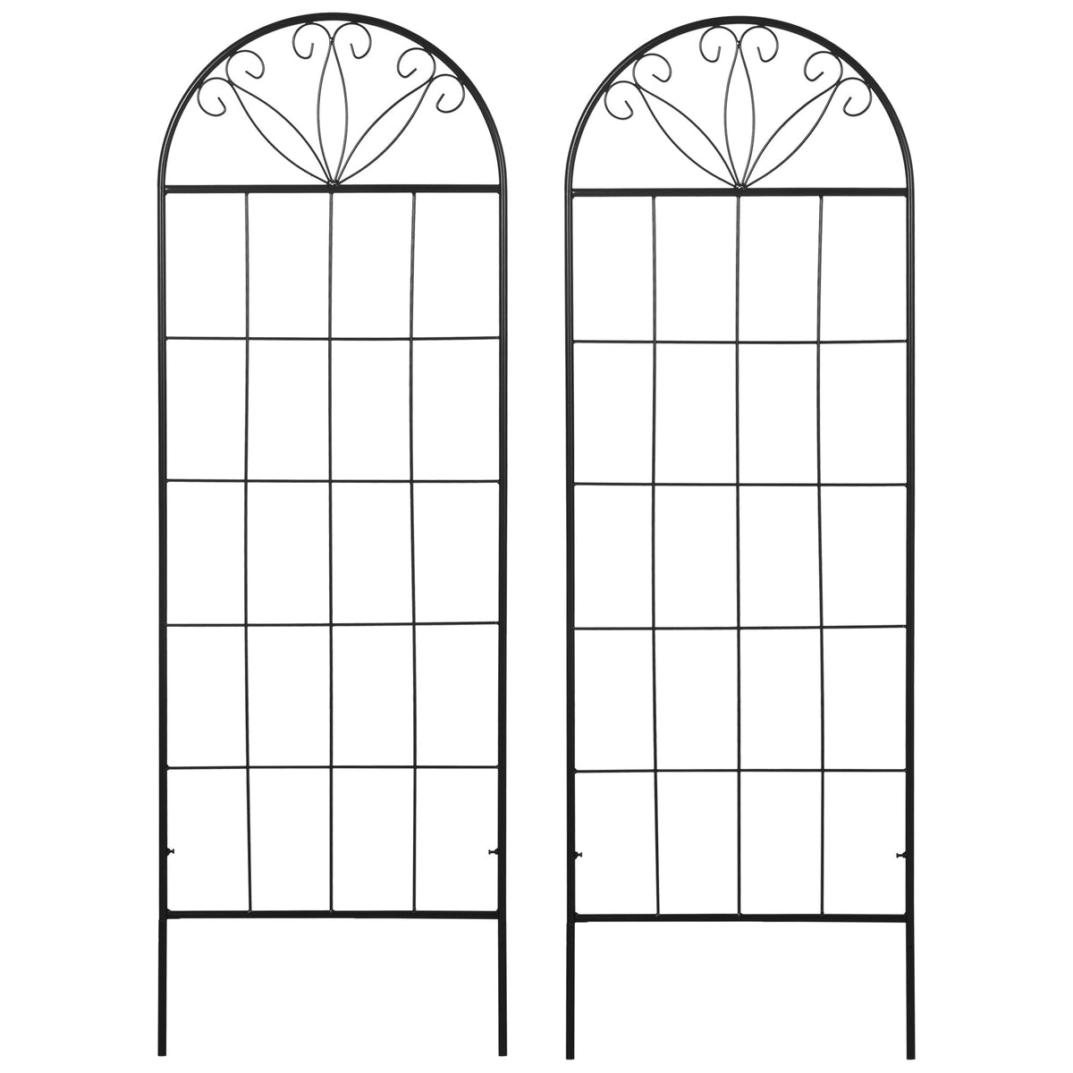 2 Pack Metal Garden Trellis Panels, 20" x 60", Black