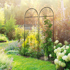 2 Pack Metal Garden Trellis Panels, 20" x 60", Black