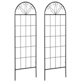 2 Pack Metal Garden Trellis Panels, 20" x 60", Black