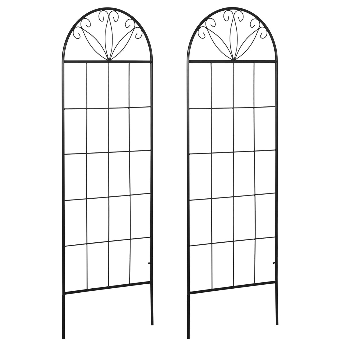 2 Pack Metal Garden Trellis Panels, 20" x 60", Black