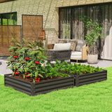 4' x 4' x 1' Galvanized Raised Garden Bed for Vegetables, Black