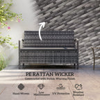 33 Gallon Wicker Outdoor Storage Bench with Cushion, Grey