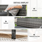 33 Gallon Wicker Outdoor Storage Bench with Cushion, Grey