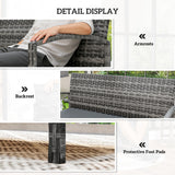 33 Gallon Wicker Outdoor Storage Bench with Cushion, Grey