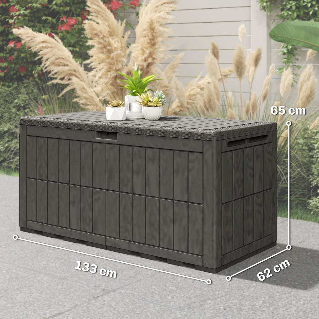 440L Garden Storage Box with Lockable Lid and Gas Rods