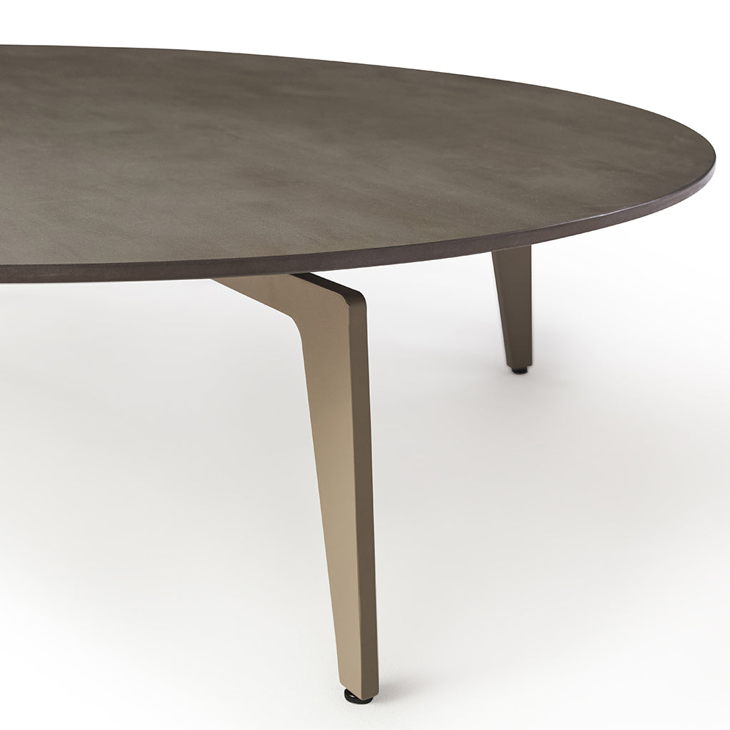 Luna Coffee Table in Quartz Grey with Ceramic Sandstone Top