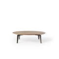 Luna Coffee Table in Quartz Grey with Teak Top