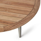 Luna Coffee Table in Quartz Grey with Teak Top