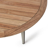 Luna Coffee Table in Quartz Grey with Teak Top