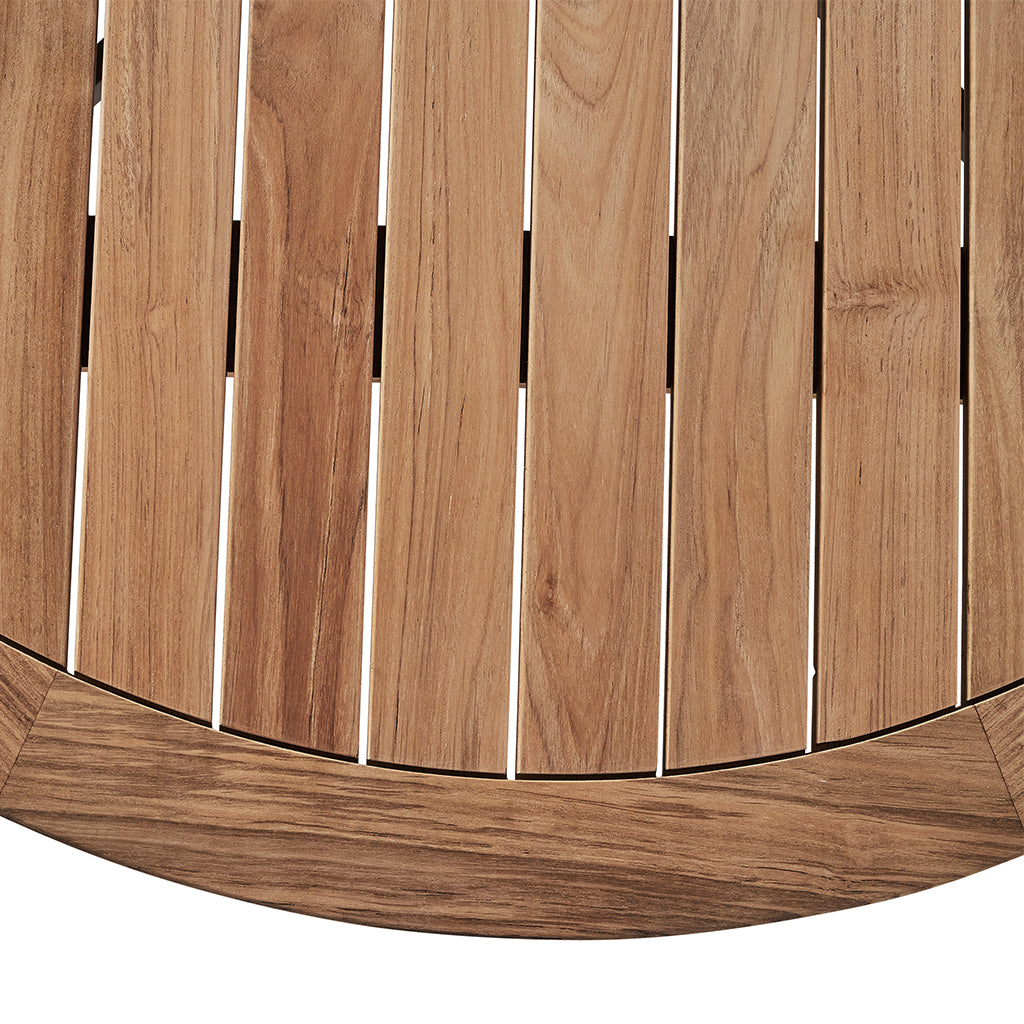 Luna Coffee Table in Quartz Grey with Teak Top