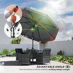 10ft Patio Umbrella with Push Button Tilt and Crank, Dark Grey