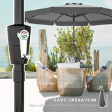 10ft Patio Umbrella with Push Button Tilt and Crank, Dark Grey