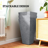 3-Piece 28" Tall Planters with Drainage Holes, Gray