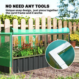 5.7 x 3 x 2.3ft Steel Raised Garden Bed with Cover and Gloves, Dark Grey