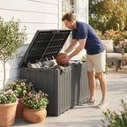 440L Garden Storage Box with Lockable Lid and Gas Rods
