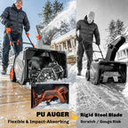 40V 18" Cordless Snow Blower, Brushless 1400W Motor, PU Auger, 2x4Ah Batteries