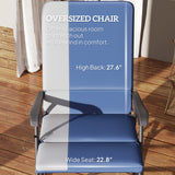 2-Piece Folding Outdoor Rocking Chairs, Dark Blue