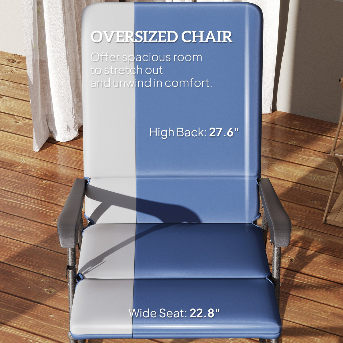 2-Piece Folding Outdoor Rocking Chairs, Dark Blue