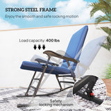 2-Piece Folding Outdoor Rocking Chairs, Dark Blue