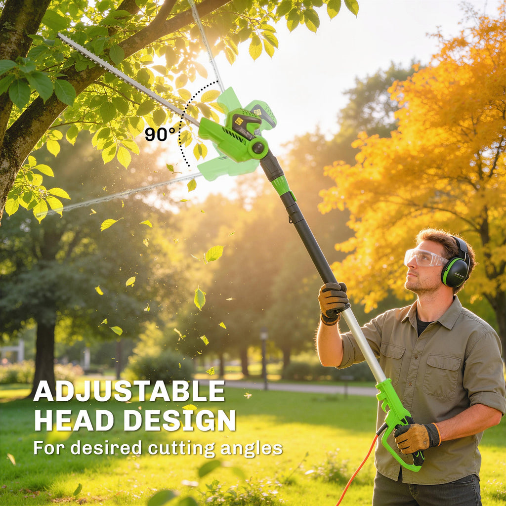 2.6 m Extendable Hedge Trimmer with 90° Head and 10 m Cable