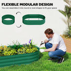 Galvanised Raised Garden Bed with Arched Trellis for Vegetables & Flowers