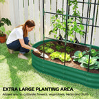 Galvanised Raised Garden Bed with Arched Trellis for Vegetables & Flowers