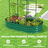 Galvanised Raised Garden Bed with Arched Trellis for Vegetables & Flowers