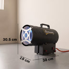15 kW/51000 BTU Industrial Propane Space Heater with Piezo Ignition, Overheat Protection, IPX4, Black