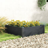 3 x 3 x 1ft Vinyl Raised Garden Bed with Open Bottom, Grey Wood Effect