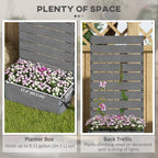 28" x 15" x 59" Raised Garden Bed with Trellis, Dark Grey