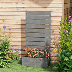 28" x 15" x 59" Raised Garden Bed with Trellis, Dark Grey