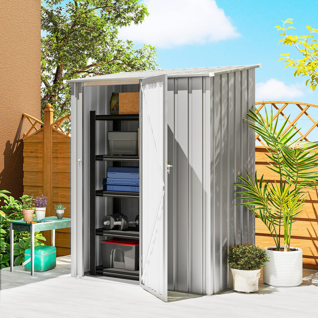 5ft x 3ft Garden Storage Shed with Sloped Roof and Lockable Door