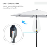 10' x 8' Round Market Umbrella with Crank and Tilt, White