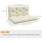 2-Seater 5" Thick Outdoor Seat Cushions with Back for Loveseat, Cream White