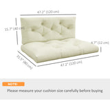 2-Seater 5" Thick Outdoor Seat Cushions with Back for Loveseat, Cream White