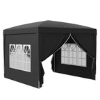 10' x 10' Pop-Up Party Tent Canopy with Carrying Bag for Outdoor Events, Black