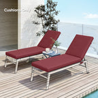 2pc Patio Chair Cushion Set with Ties for Indoor or Outdoor, Wine Red