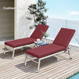 2pc Patio Chair Cushion Set with Ties for Indoor or Outdoor, Wine Red