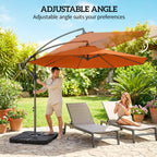 3 m Cantilever Parasol with Weights, Cover & Cross Base, Orange