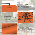 3 m Cantilever Parasol with Weights, Cover & Cross Base, Orange
